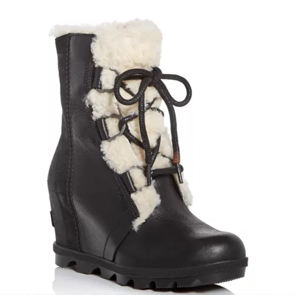 Women's Joan of Arctic Wedge II Waterproof Shearling Hidden Wedge Boots Sz 7
